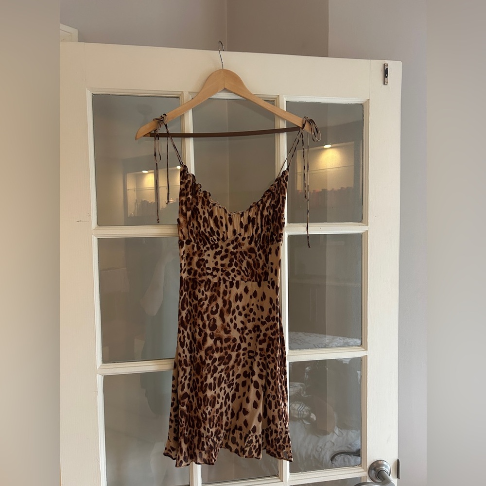 Reformation Esther Leopard Print Dress 6 Leopard Print
